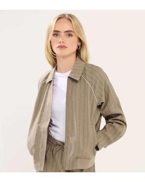 PixieGirl Petite Stripe Tailored Jacket - Natural
