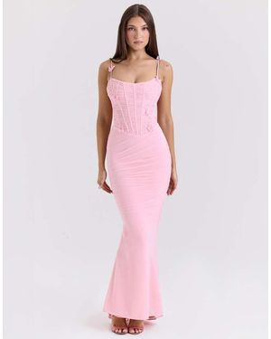 House Of Cb Romola Mesh Maxi Dress - Pink
