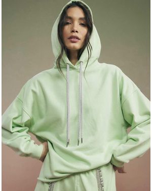 River Island Year Zero Embellished Cord Hoodie - Green