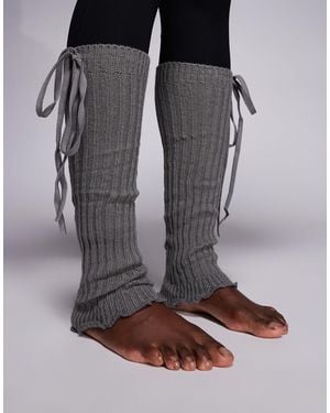 Kaiia Exclusive Bow Detail Leg Warmers - Gray