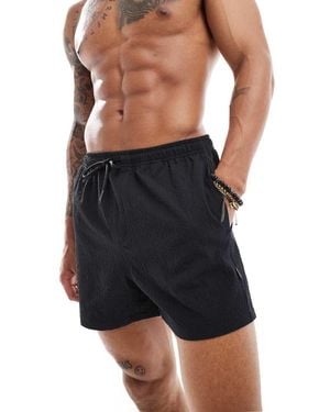 Only & Sons Seersucker Swim Short - Black