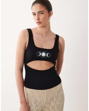 ASOS Cut Out Detail Scoop Neck And Back Tank Top - Black