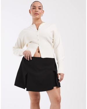 ONLY Curve short-jupe plissée taille haute e - Blanc