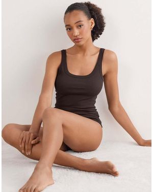Intimissimi Superior Cotton Racer Back Vest Top - Brown