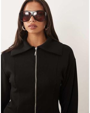 ASOS Co-ord Zip Through Oversized Collar Jacket - Black