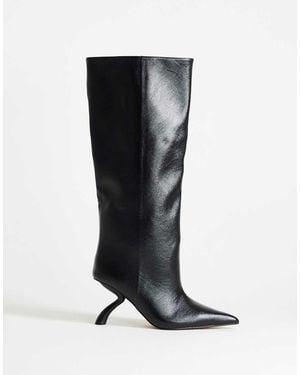 TOPSHOP Trinity Stivale Al Ginocchio Con Tacco Angolare - Nero