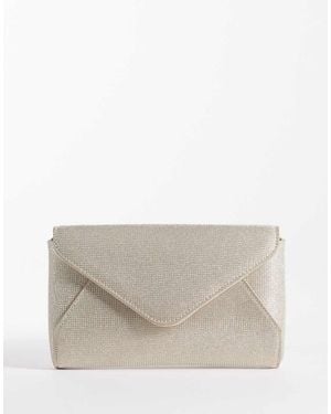 New Look Shimmer Clutch Bag - Grey