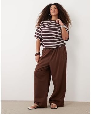 ASOS Asos Design Curve Linen Pants - Brown