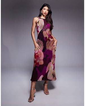 River Island Embellished Floral Print Maxi Dress - Purple