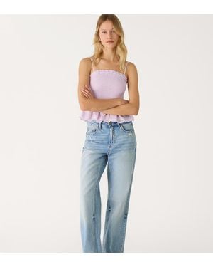 Stradivarius Tall D92 Turn Up Denim Straight Jeans - Blue