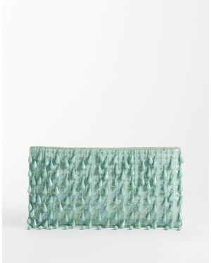 ASOS Embellished Droplet Zip Top Clutch Bag - Green