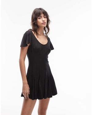 ASOS Vestido De Tarde Corto Con Bajo De Godets De - Blanco