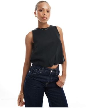 ONLY Bubble Hem Crop Top - Blue