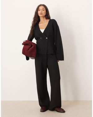 Y.A.S – weit geschnittene strickhose - Schwarz