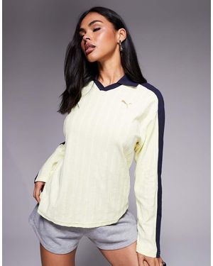 PUMA T7 Relaxed Long Sleeve Polo Shirt - Grey