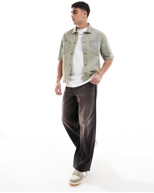 Another Influence – kurzärmliges denim-hemd - Weiß