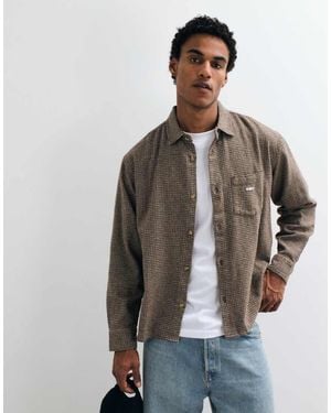 Obey Bigwig Dash Checked Long Sleeve Shirt - Grey