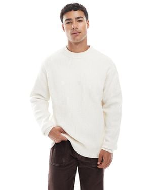 Jack & Jones Oversize Thick Ribbed Sweater - White