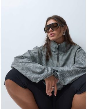 ASOS Asos Design Curve Brushed Half Zip Windbreaker Jacket - Grey