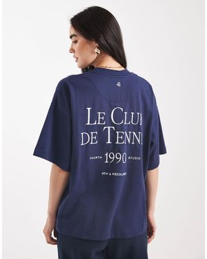 4th & Reckless T-shirt oversize avec inscription club - Bleu