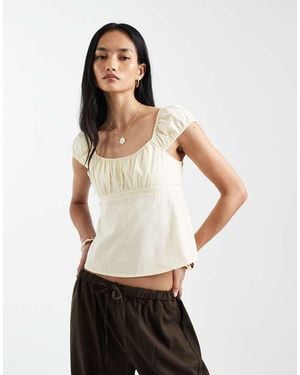 Cotton On Tie Back Babydoll Blouse - White