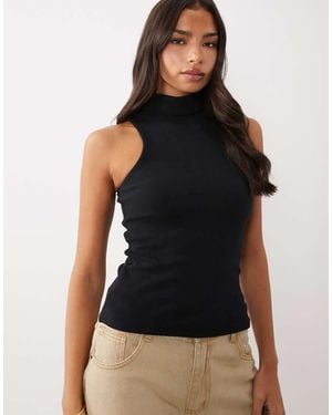 ASOS Top Sin Mangas De Cuello Alto Moldeador En - Negro