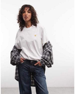Carhartt Camiseta Chase Blanca - Gris