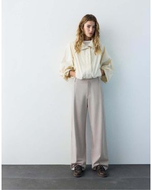 Pull&Bear Tailored Darted Trousers - Blue