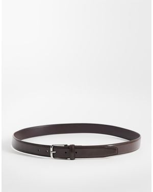 Mango Classic Leather Belt With Silver Harware - White