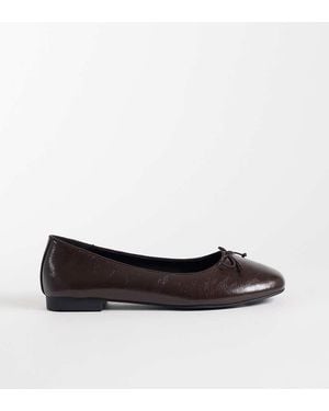 ASOS Wide Fit Lion Bow Ballets - Black
