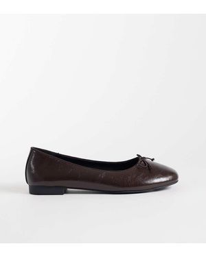ASOS Pianta Larga Ballerine Lion Con Fiocco Color Cioccolato - Nero