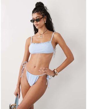 Reclaimed Vintage Tie Side Bikini Bottom - White