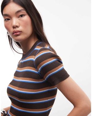 Monki Top A Maniche Corte - Nero