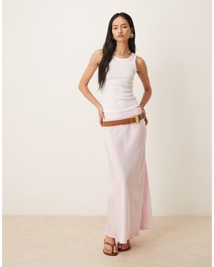 Vila Satin Maxi Skirt - Natural