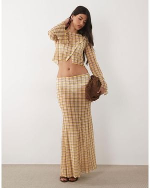 ASOS Co-Ord Printed Mesh Maxi Skirt - Natural