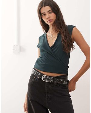 Weekday Mouwloze Overslagtop - Blauw