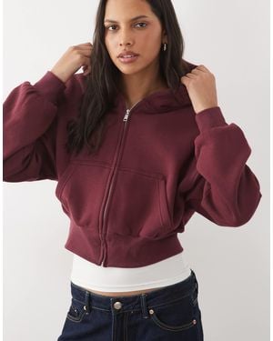 Cotton On Oversized Zip Through Hoodie - Red