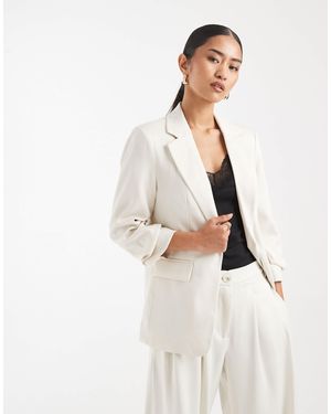 Vero Moda Ruched Sleeve Blazer Co-Ord - White