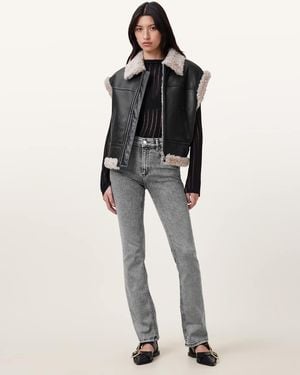 AllSaints Vaqueros Gris Lavado De Corte Bootcut Slim Haldan De - Blanco