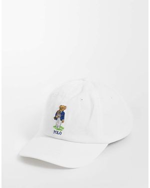 Polo Ralph Lauren Wimbledon Capsule Bear Print Cap - White
