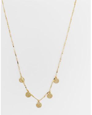 Orelia Molten Coin Multi Charp Drop Necklace - Metallic