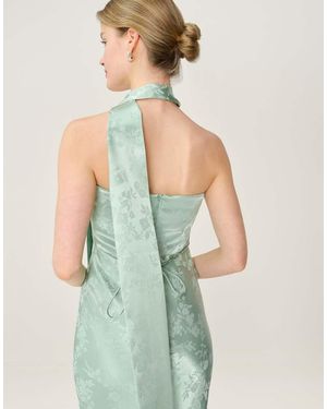 OMNES Accessories Scarlett Floral Jacquard Occassion Neck Scarf - Green