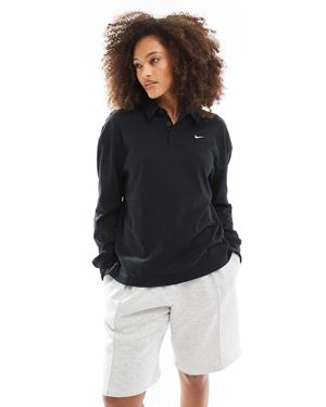 Nike – trend – langarm-poloshirt - Schwarz