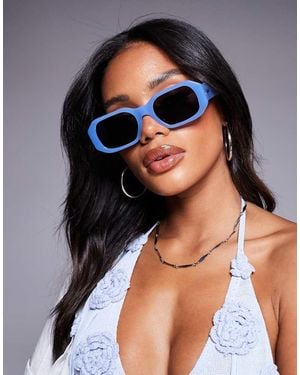 Quay Gafas De Sol Azul Tenue Rectangulares Hyped Up De Quay - Negro