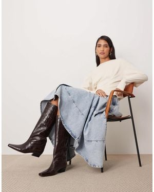 ARRANGE – noa – hochwertige, kniehohe cowboy-stiefel aus leder - Mehrfarbig