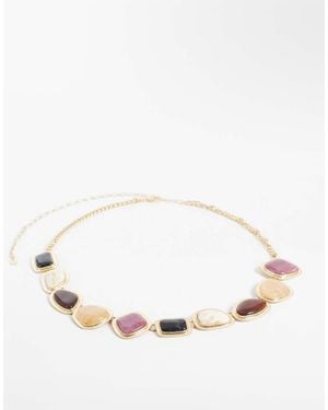 ASOS Cinturón Con Conjunto De Resina Y Piedras En - Neutro