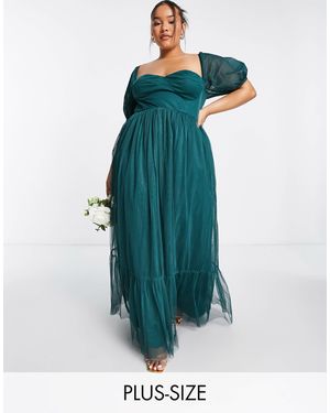 Anaya Plus Anaya with love plus – am rücken gebundenes kleid - Grün