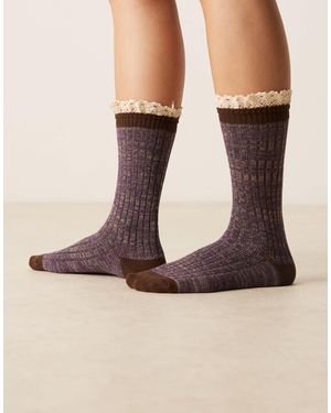 ASOS – kuschelige, gerippte socken - Natur