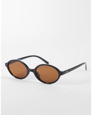 River Island Oval Lens Sunglasses - Natural
