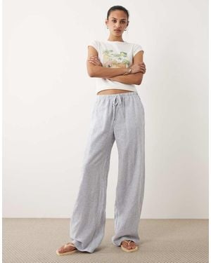 Cotton On Haven Linen Look Wide Leg Trousers - White
